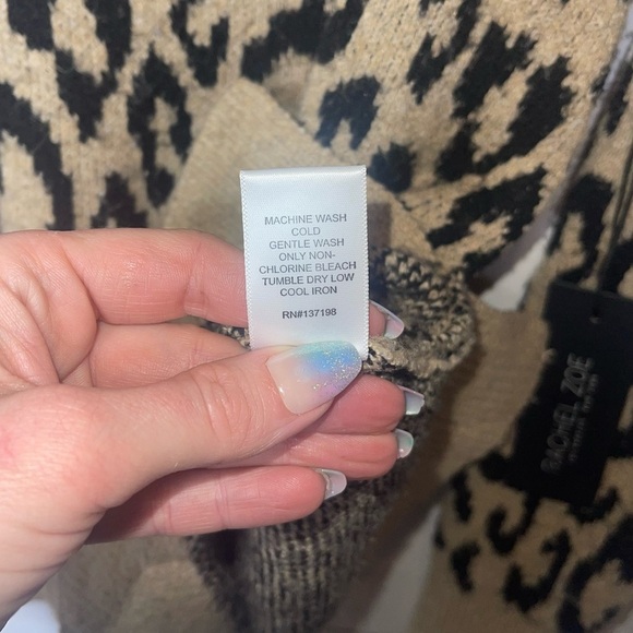 RACHEL ZOE Leopard Print Cowl Neck Sweater S NWT - Picture 5 of 7